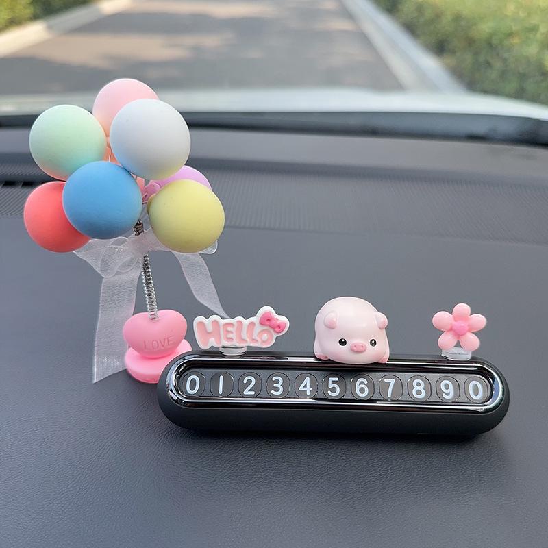 Cute Temporary Parking Phone Number Plate for Car Interior