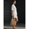 Casual Linen Two Piece Set for Women V Neck Half Sleeve Loose Top and High Waist Shorts Summer Breathable Comfort Outfit for Dai