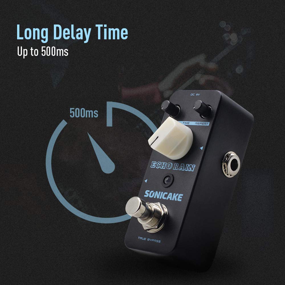 SONICAKE Delay Analog Delay Guitar Hybrid Digital Echo Rain Delay Guitar Effect True Bypass Pedal, Pedal, Pedal,