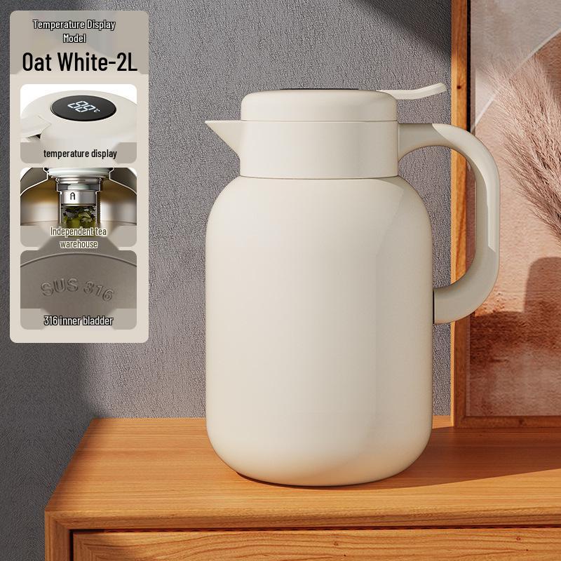 Large Capacity Insulated Stainless Steel Teapot with 316 Inner Liner - High Temperature Resistant for Home Use