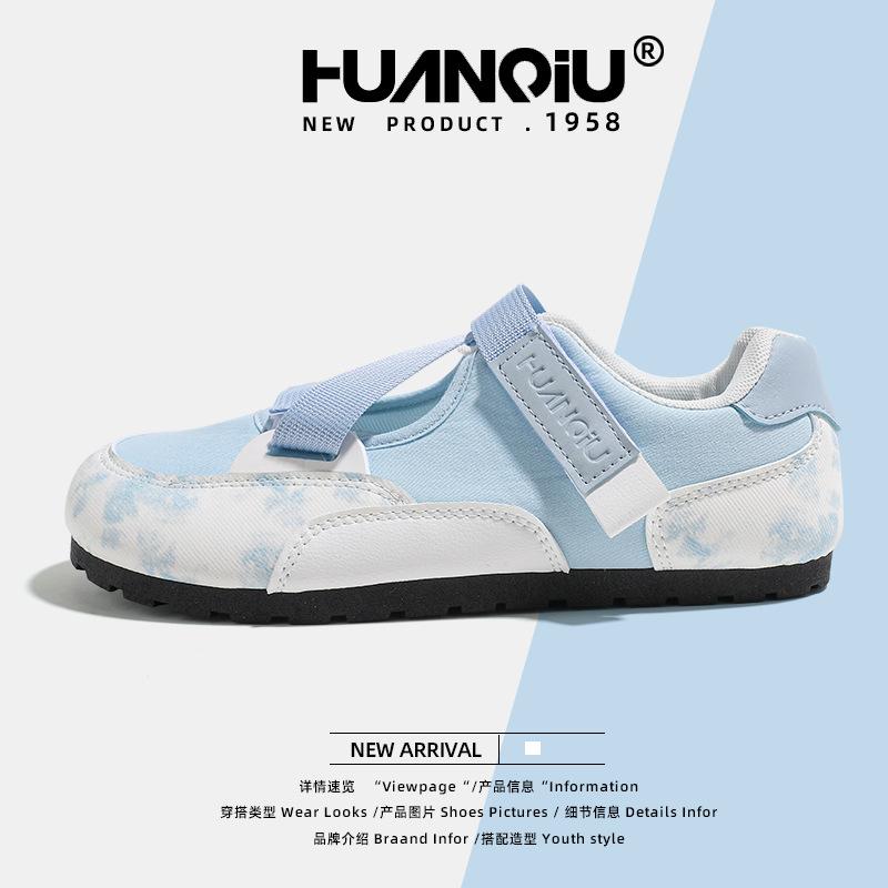 

Global summer hollow breathable shoes for women KMXFX80203 new popular fashion versatile ugly flat baseplate shoes for women 40 синий