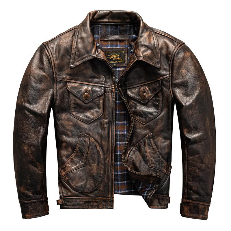 Men's Lapel Locomotive Suit PU Leather Jacket Autumn and Winter Jacket