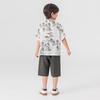 Boys' New Chinese Style Ink Wash Summer Two-Piece Set