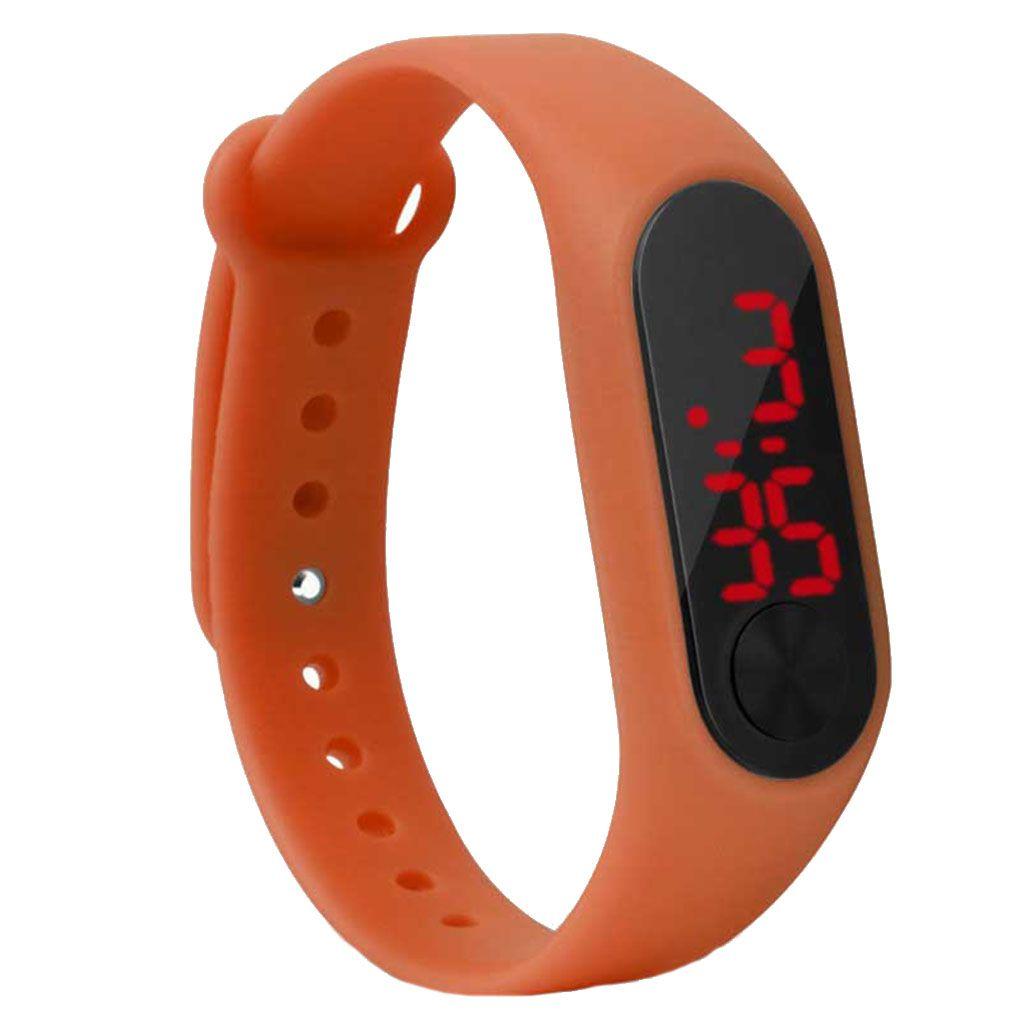 Ultra Thin Boys Girls Silicone Rubber Band LED Digital Sport Fitness Wrist Watch
