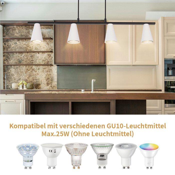 Lampe suspendue - NETTLIFE - 4 ampoules - Blanc - Métal - Culot GU10