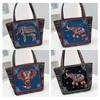 Ethnic Style Handbag Trendy Animal Embroidery Handbag Canvas Women Shoulder Bags Women Grocery Storage Pouch