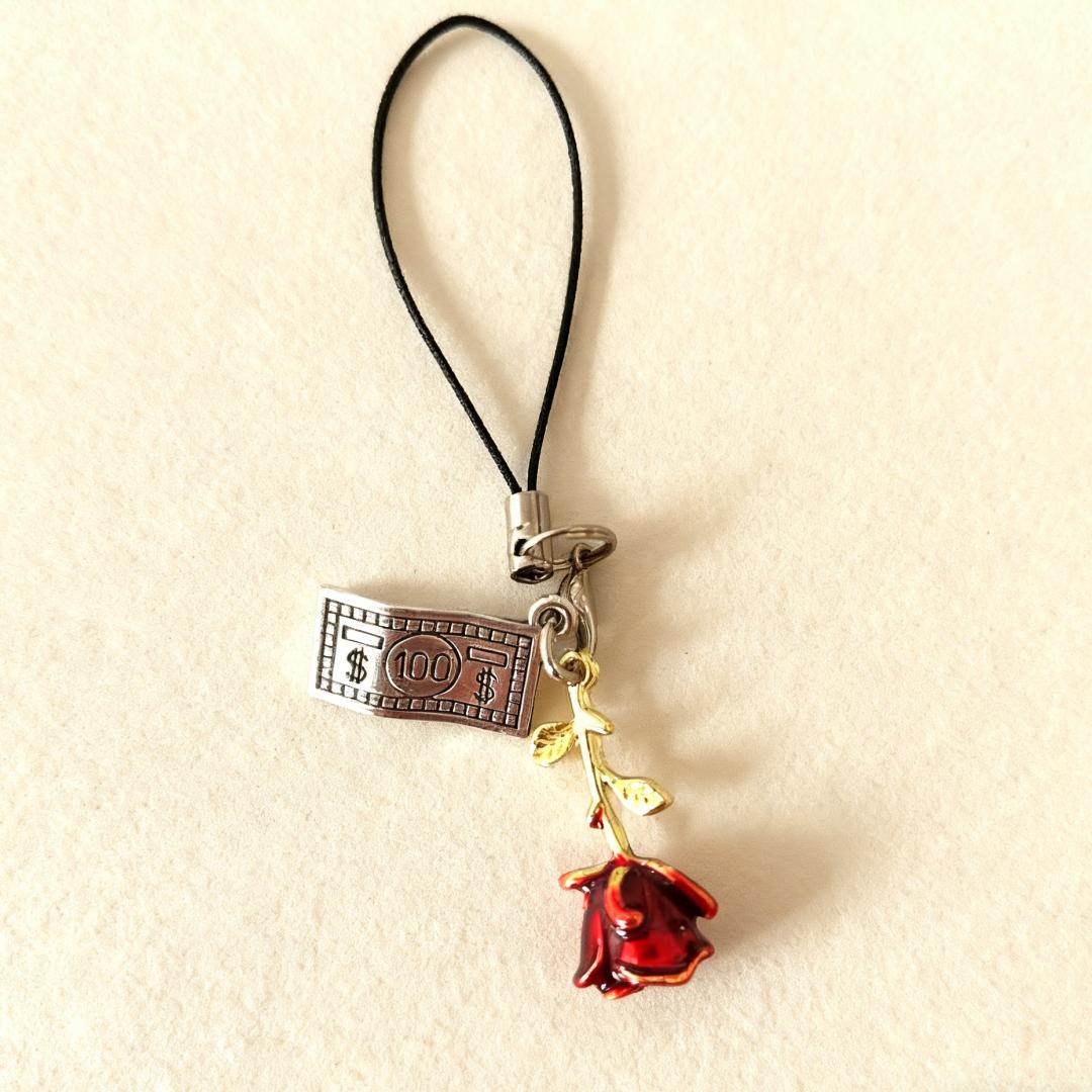 

1 Piece Beautiful Rose Lucky Phone Charm, Money-Attracting Phone Pendant, Bag Charm, New Year Hanging Decoration Gift