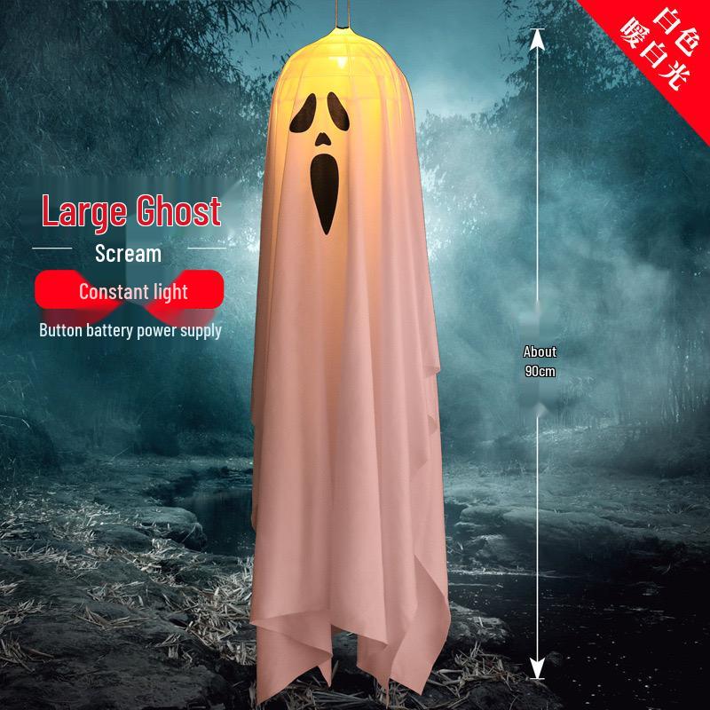 Halloween Ghost & Pumpkin Light Pendant: Luminous Ornaments for Haunted House & Party Decor