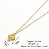 Gold-Plated Stainless Steel Women's Sun Pendant Necklace