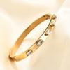 Ins Retro Titanium Steel Fashion Simple Opening 6mm Inlaid Zircon Bangle Bracelet Female