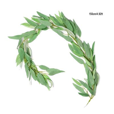 Artificial Willow Leaf Garland Simulation Willow Vine Fake Plastic Rattan Home Wedding Greenery Decor Green