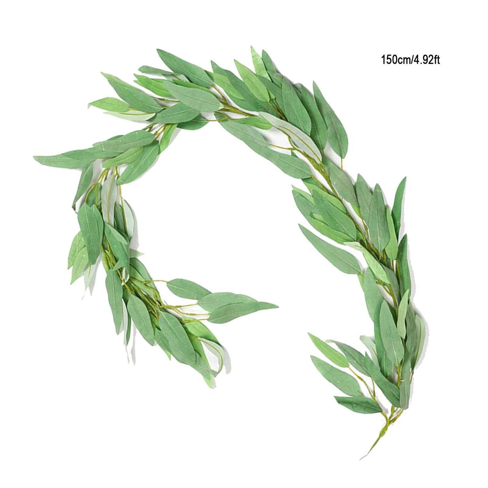 

Artificial Willow Leaf Garland Simulation Willow Vine Fake Plastic Rattan Home Wedding Greenery Decor Green 1.5m зелёный