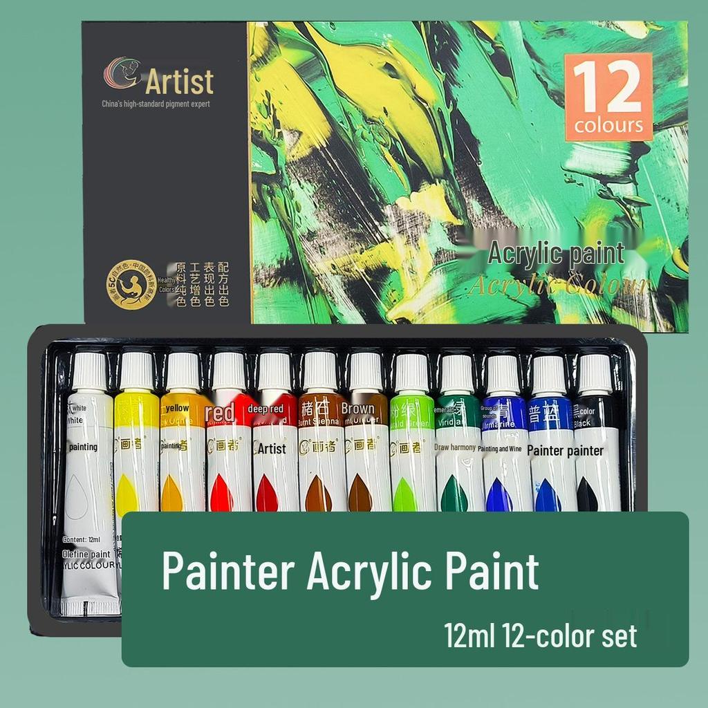 Set di Vernici Acriliche per Artisti, 36 Colori (Tubi da 12 ml), Senza Formaldeide, Portatile per Progetti Artistici Fai da Te