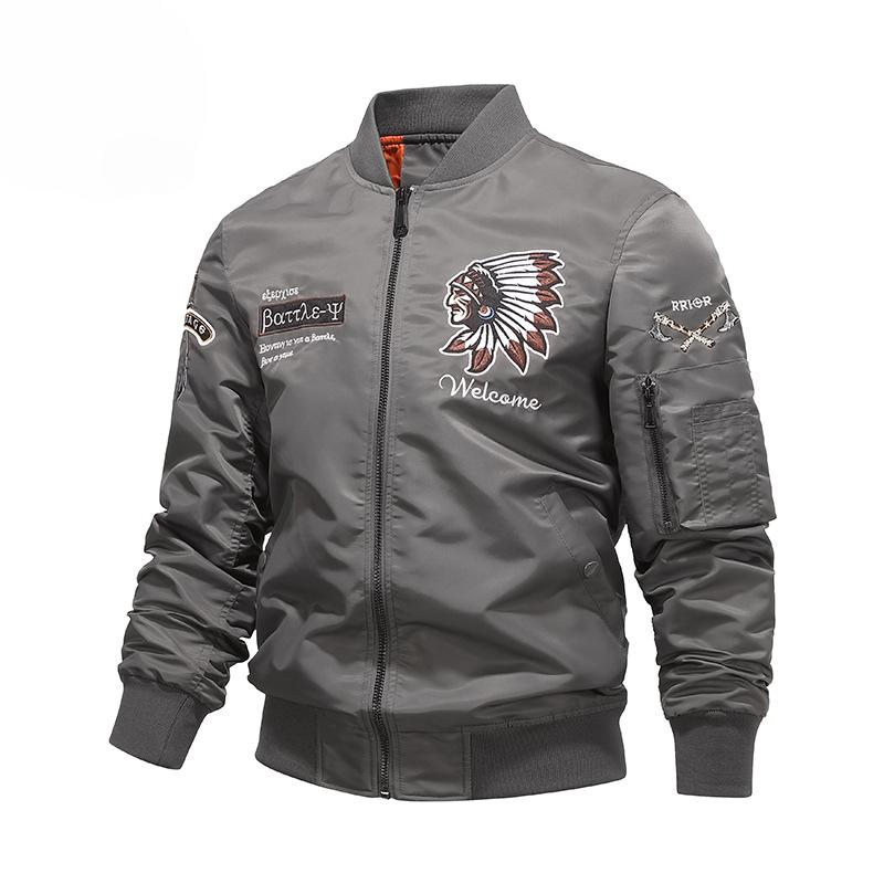Frühling und Herbst Neue Jacke Herren Schwerindustrie Bestickte Baseballjacke Übergröße Jacke