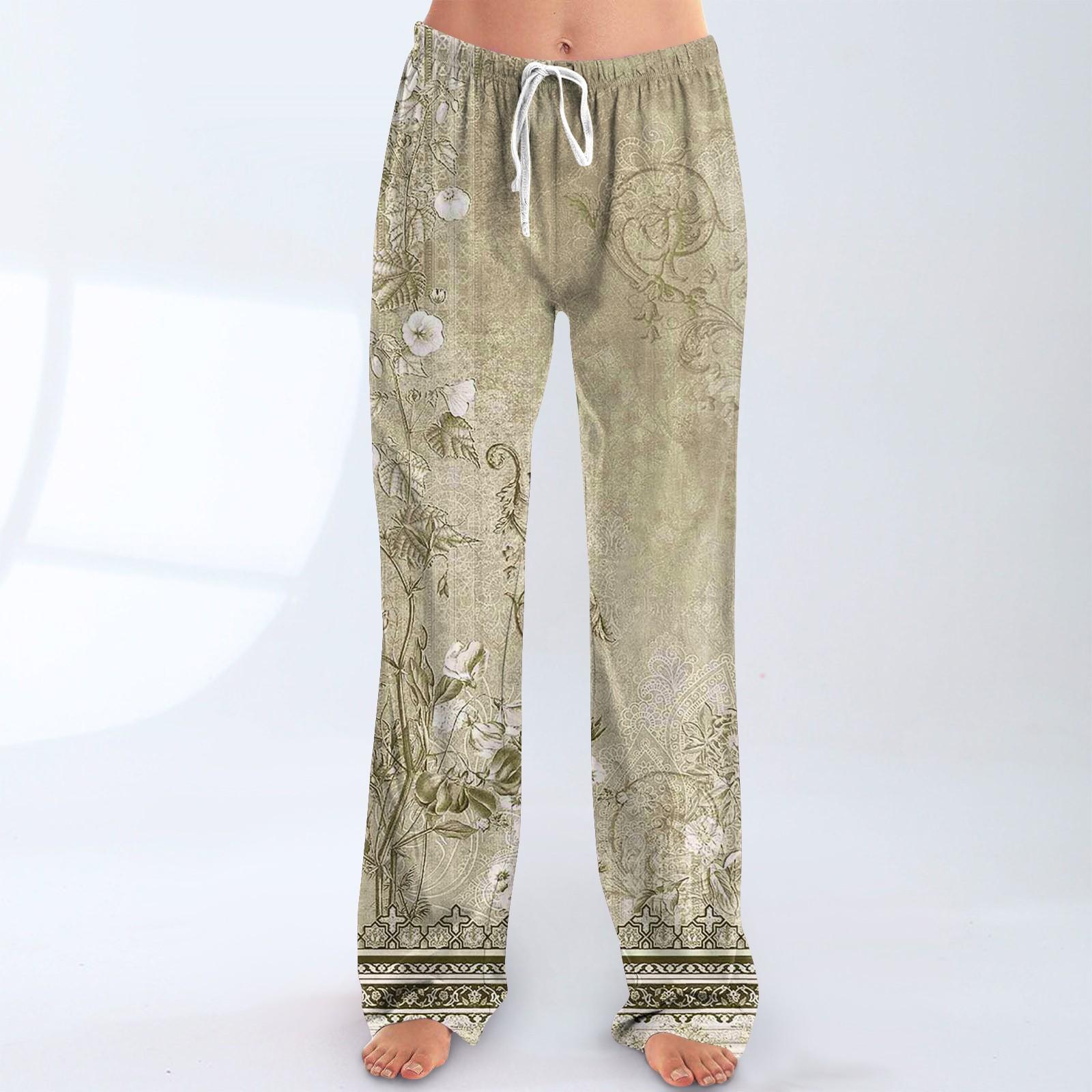 

Женские пижамные штаны, одежда для сна, повседневные брюки с эластичной резинкой на талии, удобные прямые свободные брюки для йоги XL жёлтый