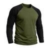 Men's Long Sleeve Color Block T-Shirt Round Neck Casual Basic Top
