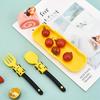 Youngsters's Simple and Cute Cartoon Sports Car Fork and Spoon Youngsters Youngsters's Fork and Spoon Fruit Independent Eating Cartoon Tableware