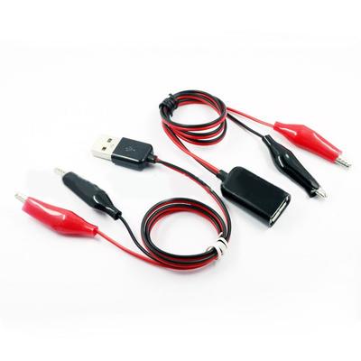USB Male Female Power Cord 60CM with For Alligator Clips for DC Current