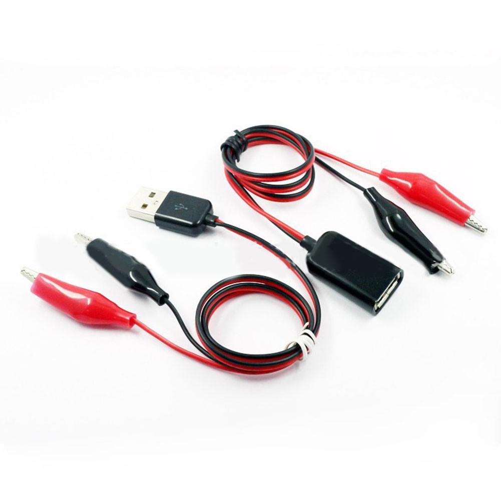 USB Male Female Power Cord 60CM with For Alligator Clips for DC Current
