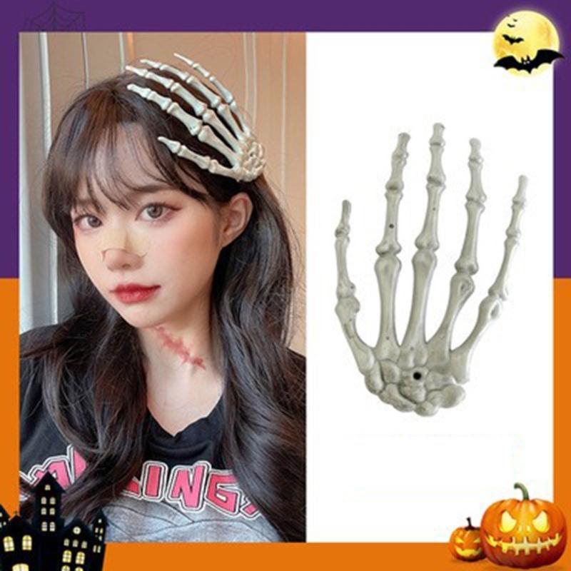 Cool Girls Skeleton Hand Hairpin Trend Barrettes Fashion Hair Ornament Statement Headpiece Women Head Wrap for Ladies