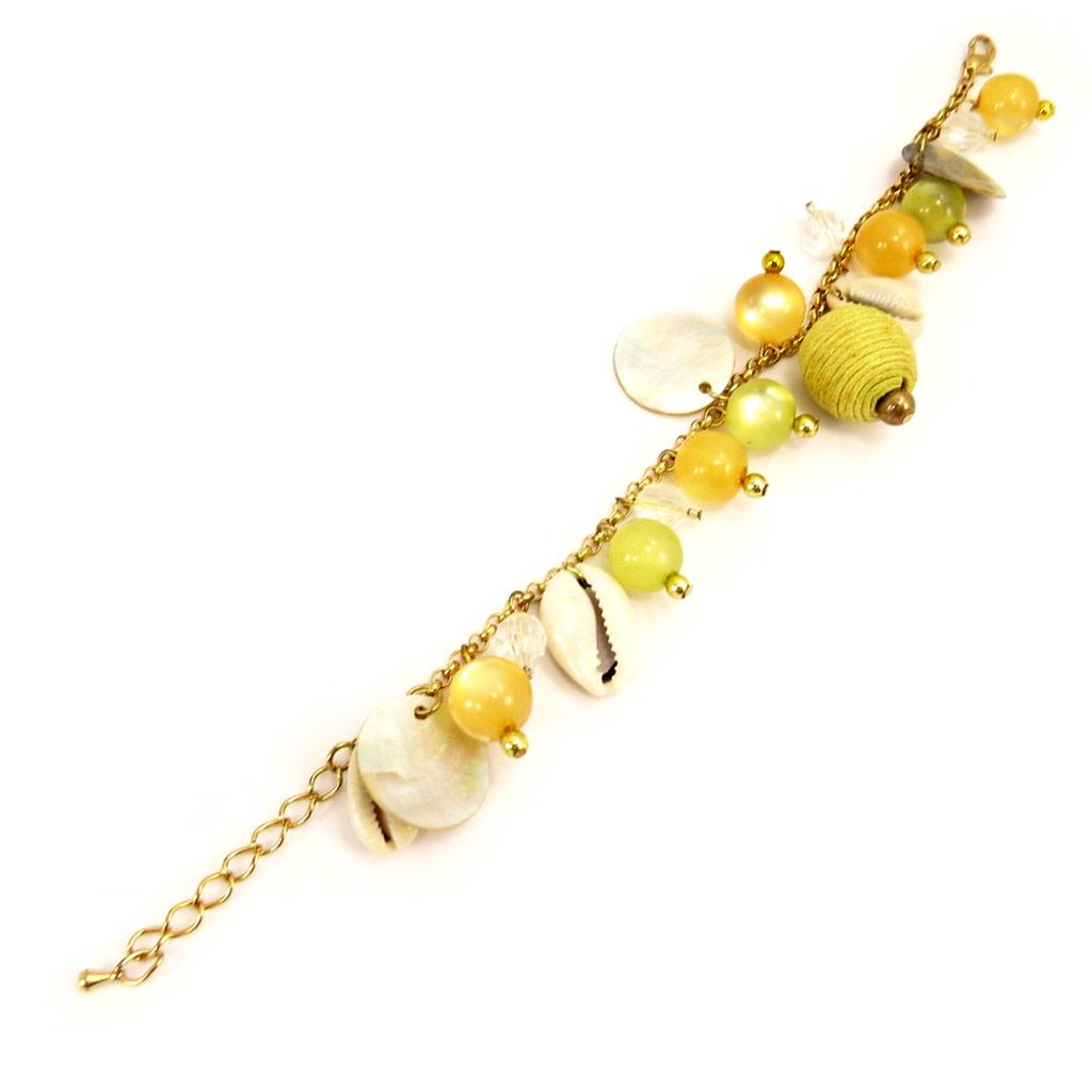 Les Trésors De Lily [D7757] - 'Salsa' Green Yellow Designer Bracelet