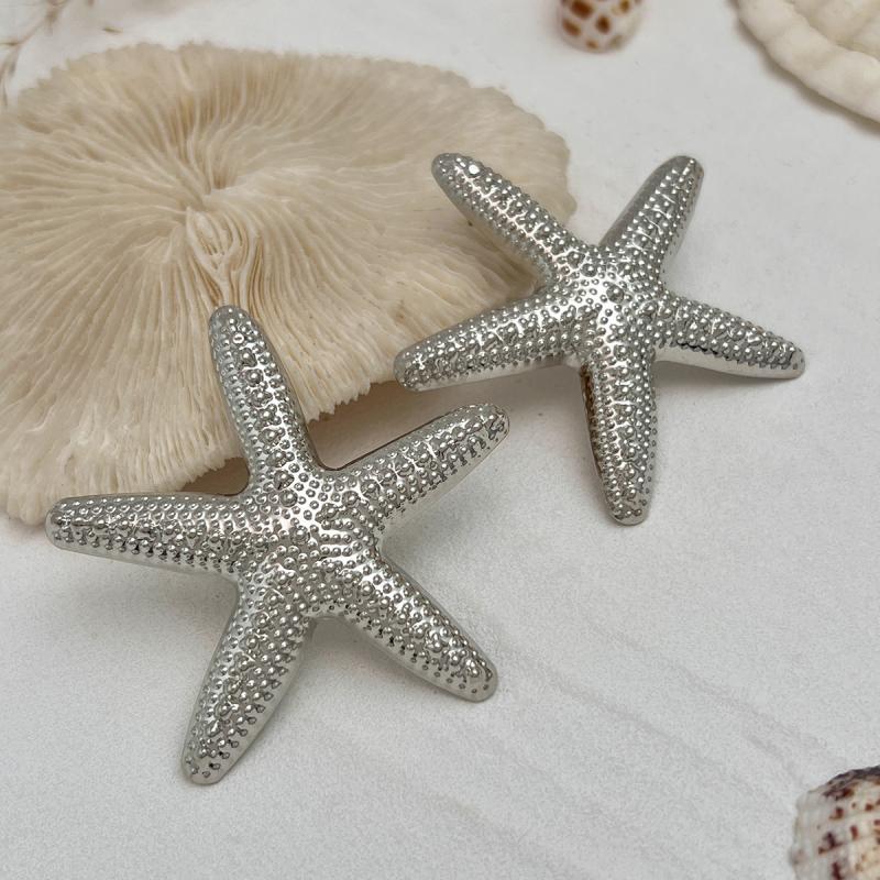 Trendy Gold Color Simulated Starfish Ear Studs Earrings For Women Exquisite Small Star Earring Summer Beach Daily Jewelry