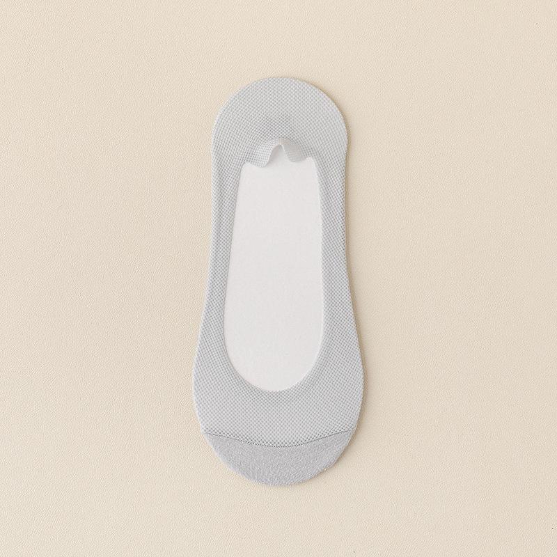 Women's Non-Slip Low-Cut Ice Silk Boat Socks – Summer Thin, Invisible, Pure Cotton, Short Style