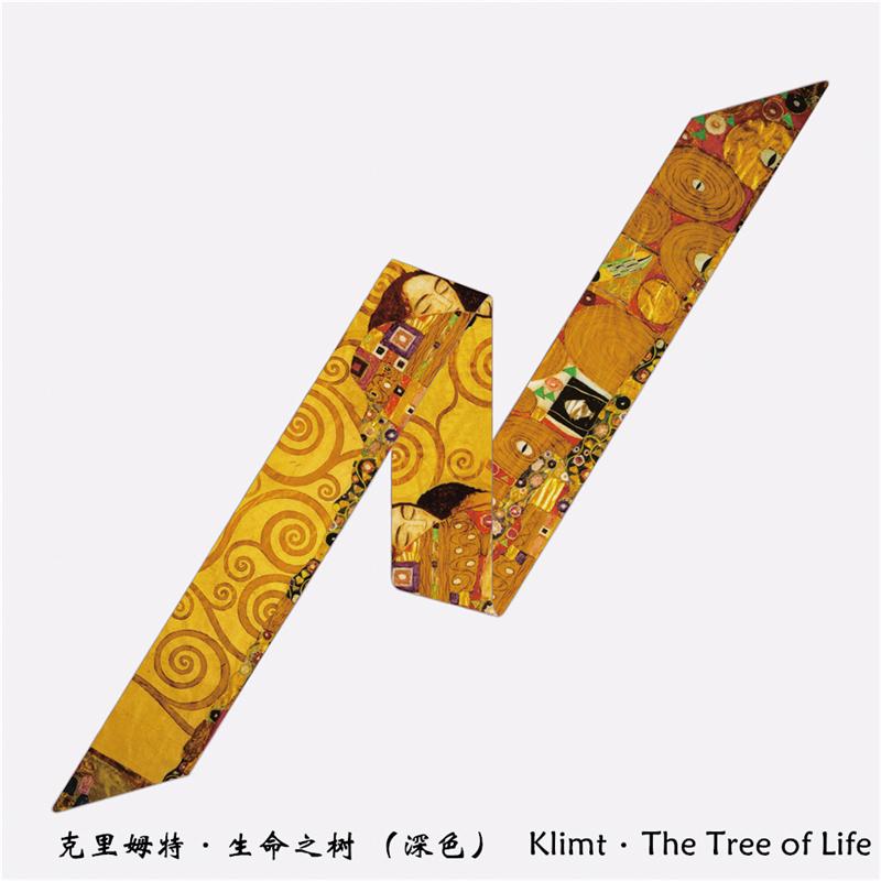 

Новый шелковый полосатый шарф длинный узкий галстук на винтажный шарф-сумку Ван Гога 2022 100cmx5cm&Adult
