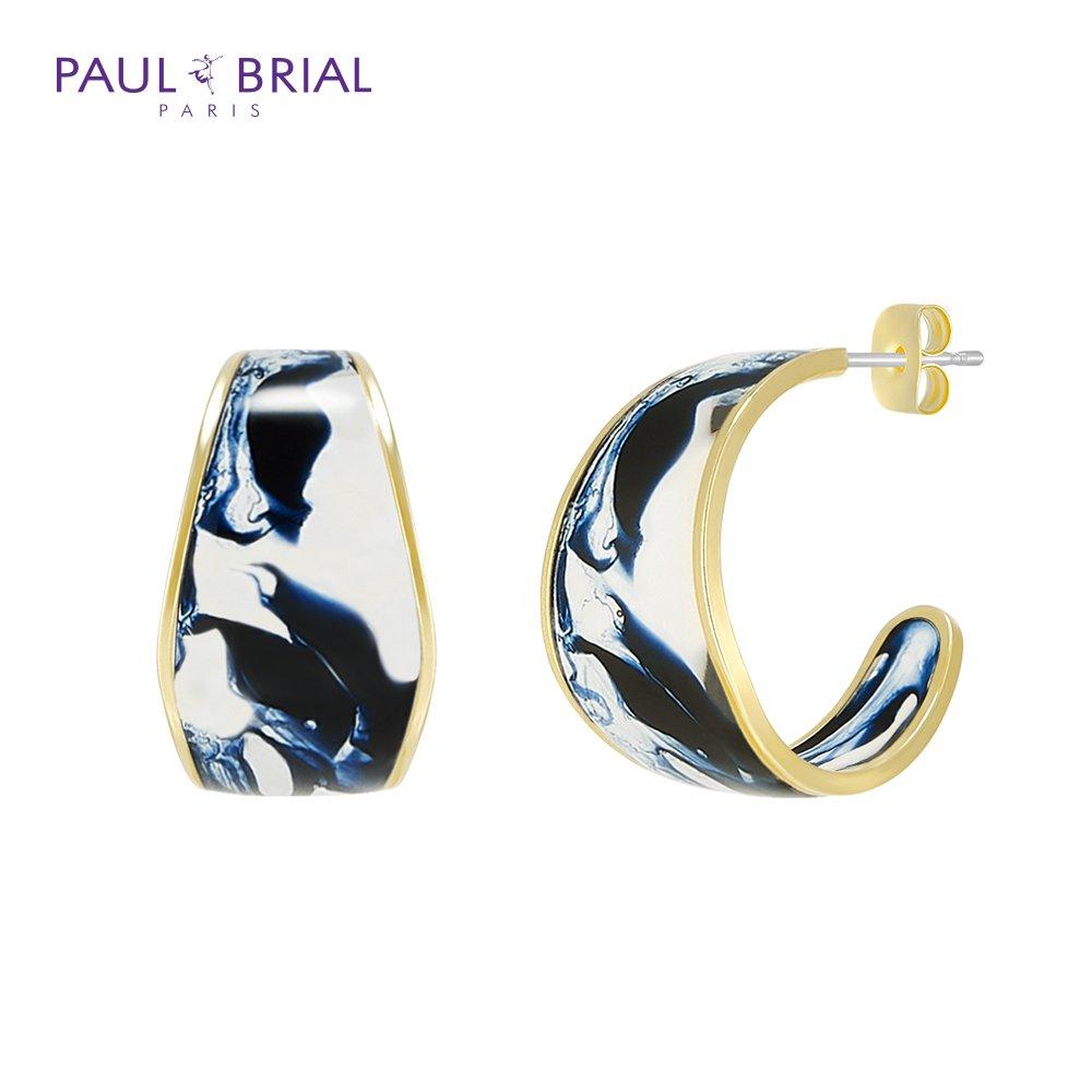 

Paul Brial Pdbe0212 Marble Epoxy Earrings