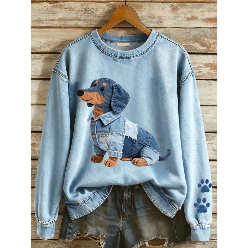 2026 3D Printed Cartoon Round Neck Long Sleeve Pullover Sweatshirt