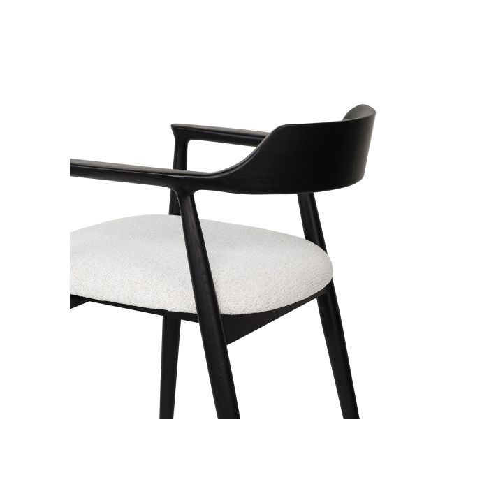 Chaise - MUVOE - Kennedy - Bois de frêne noir/blanc - Assise rembourrée - Design intemporel