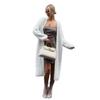 Extralanger flauschiger Nerz-Kaschmir-Cardigan - Weicher weißer Strickpullover für Herbst/Winter 2025, Übergröße verfügbar
