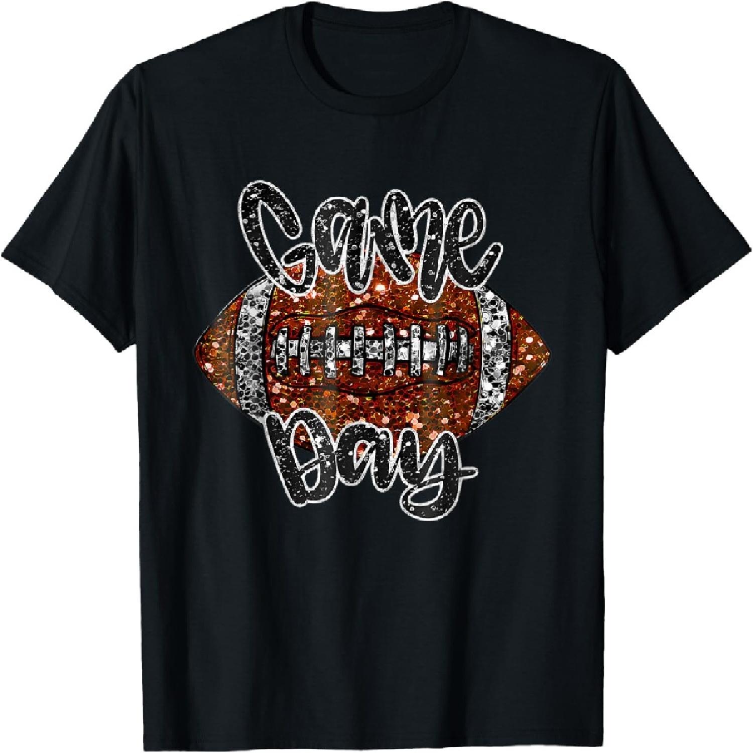 Game Day Football _Bling Bling Graphic_ Football Lover T-Shirt XXXXXL разноцветный
