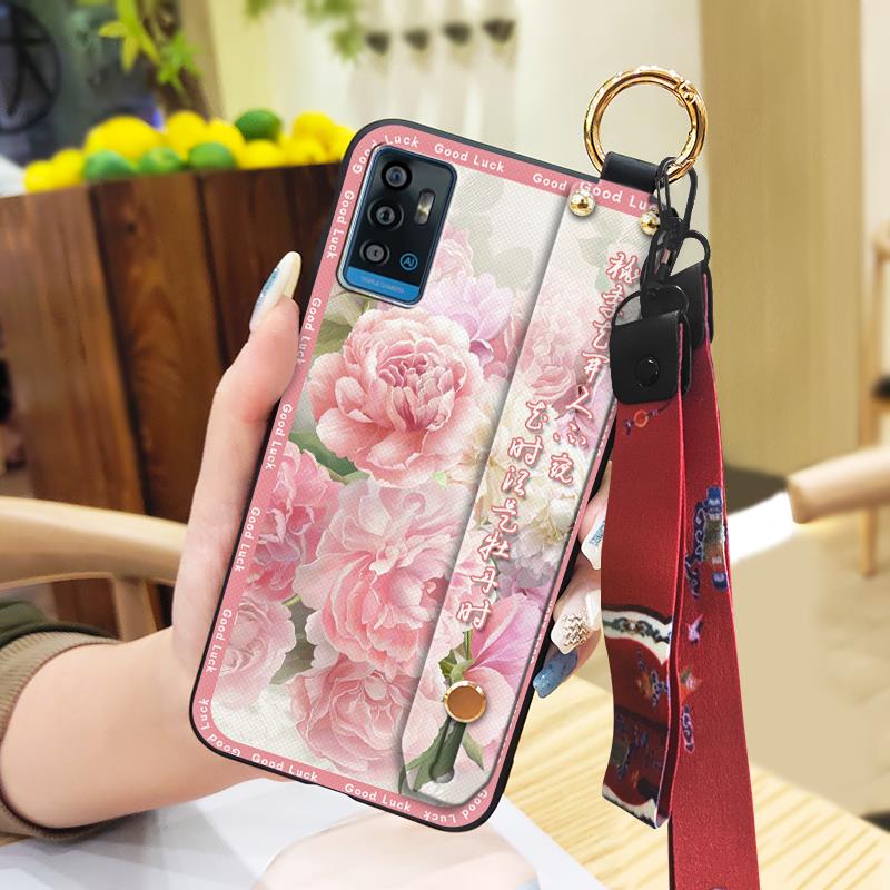 Schutzhülle im chinesischen Stil für ZTE Blade A71 Handschlaufe Armband Stoßfestes Silikon Wasserdicht Anti-Stoß