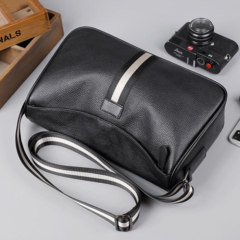 New Design Men Bag Soft Genuine Leather Boy's Flap Cowhide Leather Shoulder Bag Men's Crossbody Messenger Bags Fashion Style
