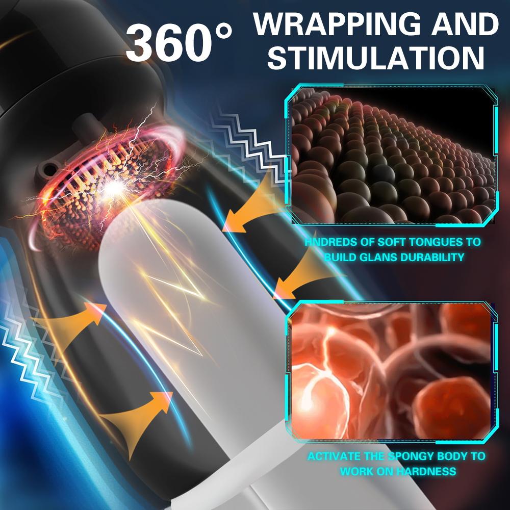 New Sucking Masturbator 10 Vibration Penis Massage Glans Stimulator Vibration Lasting Delay Endurance Training Glans Trainer Male Oral Sex Toy