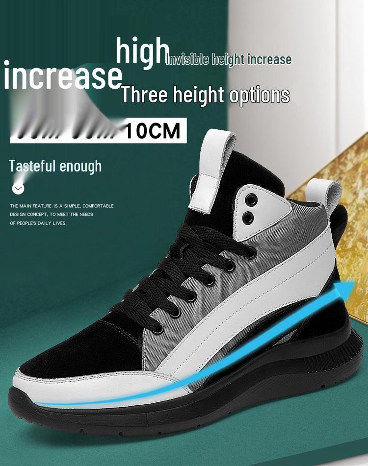 18-89 Men's Height-Boosting High-Top Sneakers - Platform & Lightweight for Autumn/Winter