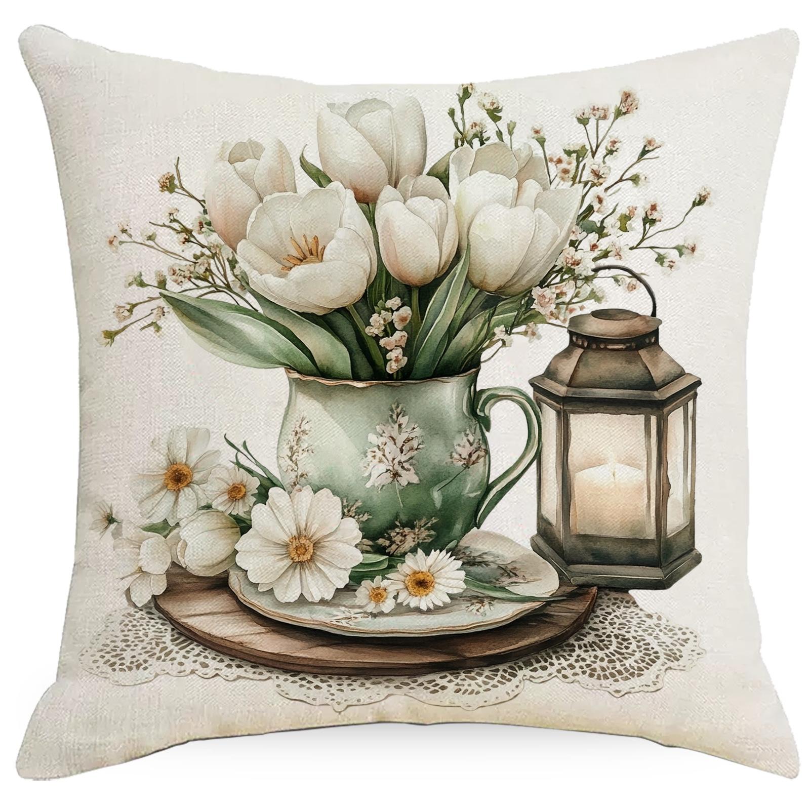 

Ретро Фермерский Чехол для Подушки Цветочный Животный Дом Диванная Подушка Наволочка 45 * 45Cm linen single-sided without core