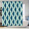 Modern Geometric Blue White Shower Curtain Waterproof Bathroom Decorative Fabric Polyester Bath Sheet Green Blue White Set 180x2