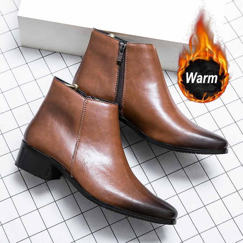 Genuine Leather Spring Designer Luxury Brand Dress Office Shoes For Men Chelsea Casual Boots Retro Couple Ankle Boot Footwear