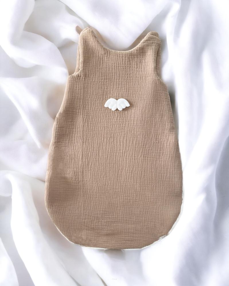 Insulated muslin sleeping bag for babies (toffee angel)