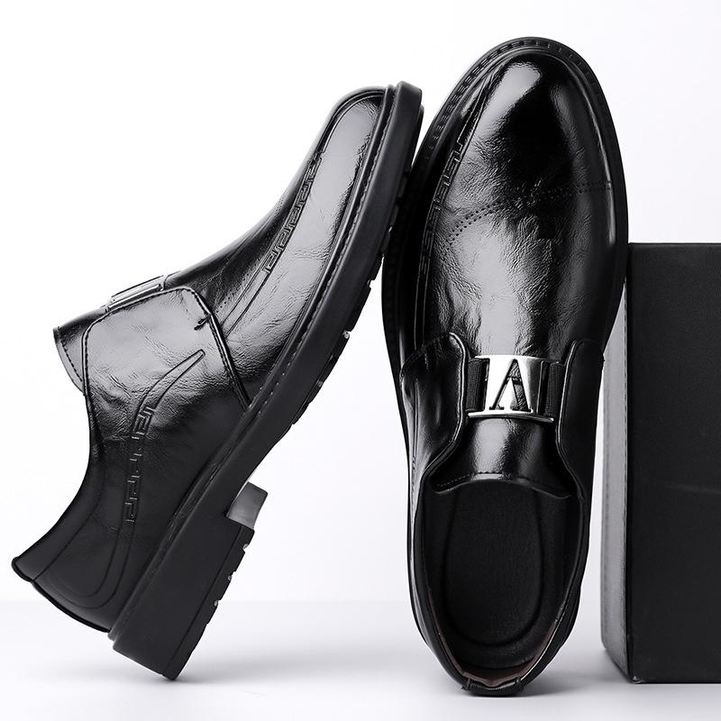 

Мода 2025 Весна Новые Деловые Формальные Повседневные Кожаные Туфли для Мужчин Большого Размера Роскошные Туфли Черные Слипоны Модные Туфли для Платья Мужские 37