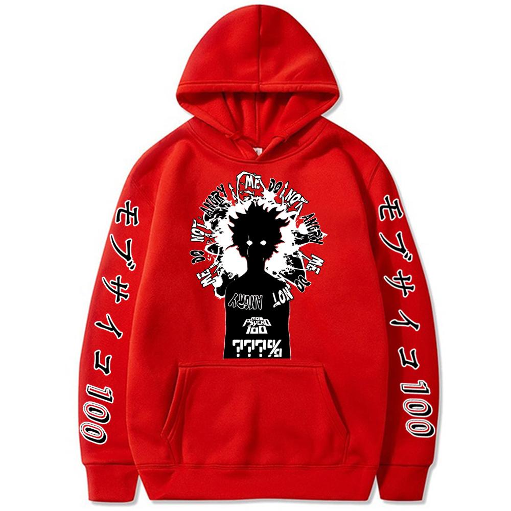 Anime Mob Psycho 100 Japan Harajuku Mob Saiko Hyaku Men's and Women's Fashion Cute Mob Loog Sleeves Casual Hoodie