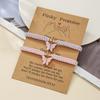 a pair of love girlfriend bracelets, couple friendship woven hand ropes, adjustable matching gift card jewelry batches