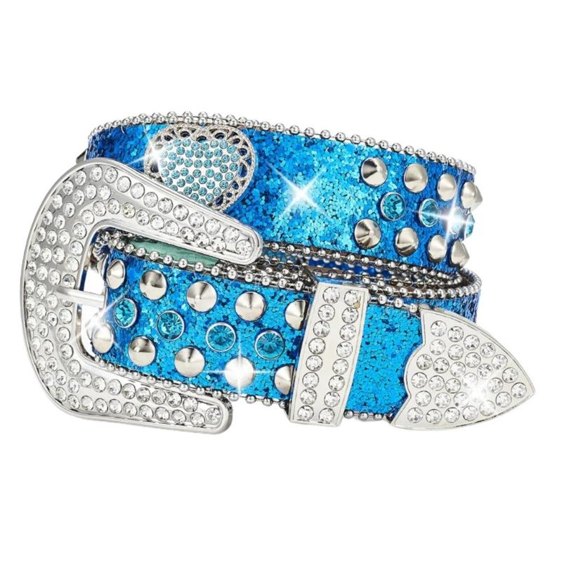 

Glittering Rhinestones Belt for Adult Sequined Waistband All Matching Sequined Waist Belt Western Pants Belt Waist Decors S