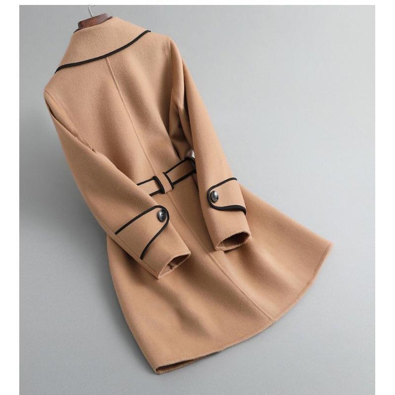 Woolen Coat for Women, Fashionable Autumn and Winter Clothing for Small People, New Year's Style, Slimming, Mid-length Woolen Coat
