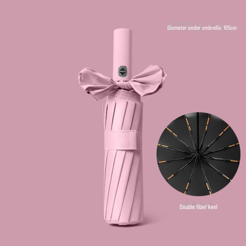 Pánský retro černý skládací slunečník – Unisex, vzor novin.