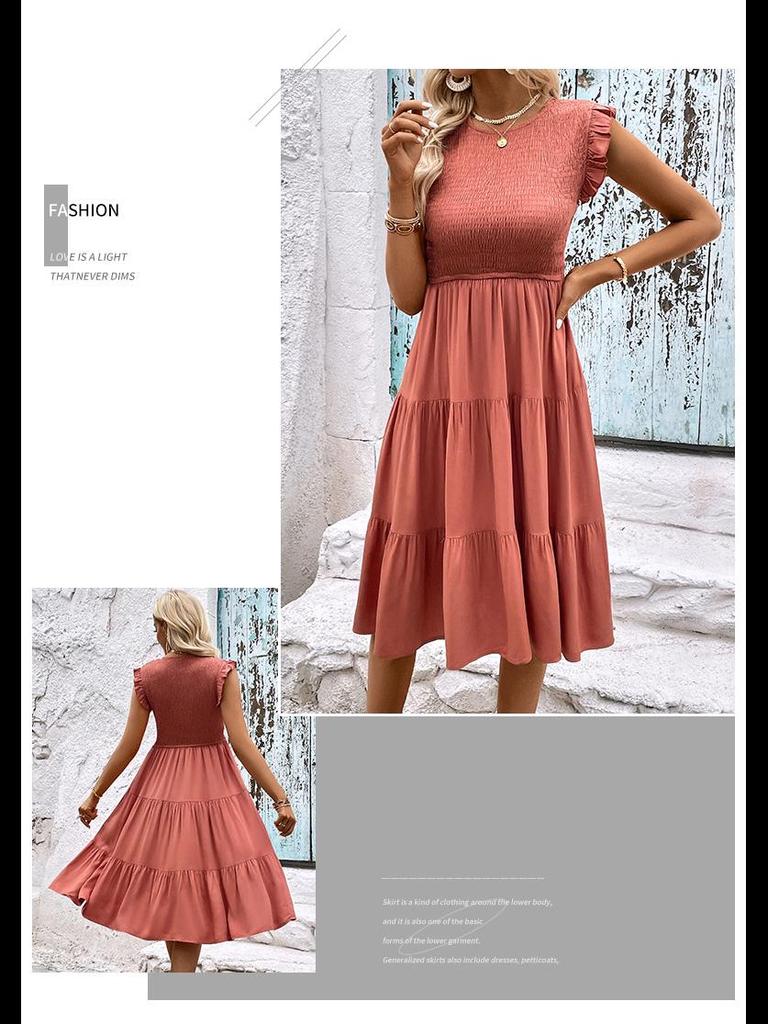 2023 Summer Fashion: Women's Slim Solid Color Dress for Europe and America