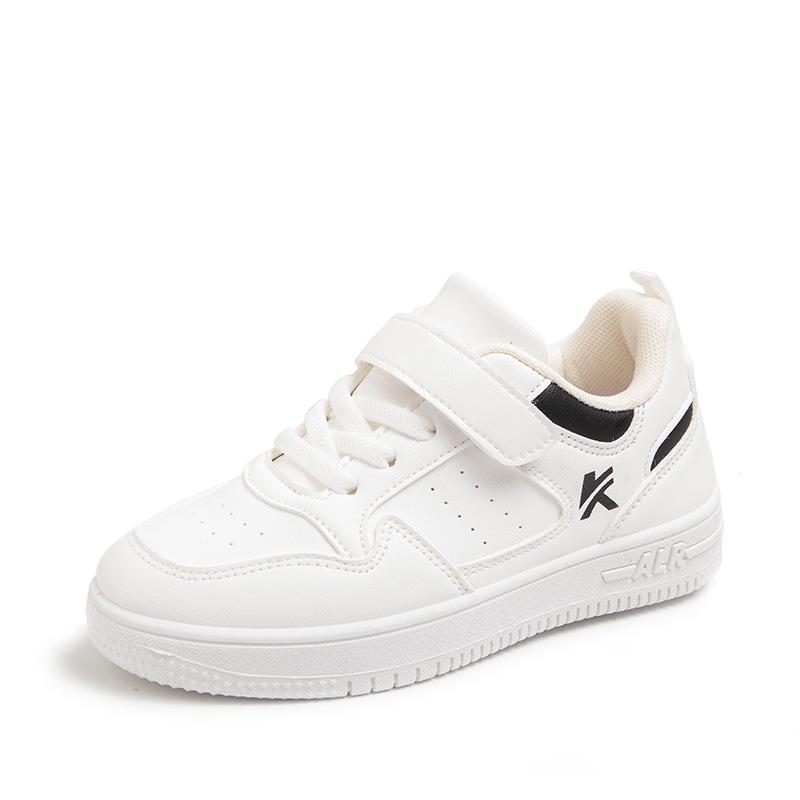 Classmates Students Casual Versatile Sports Little White Shoes Four Seasons Leather Kindergarten Performance White Board Shoes Boys and Girls