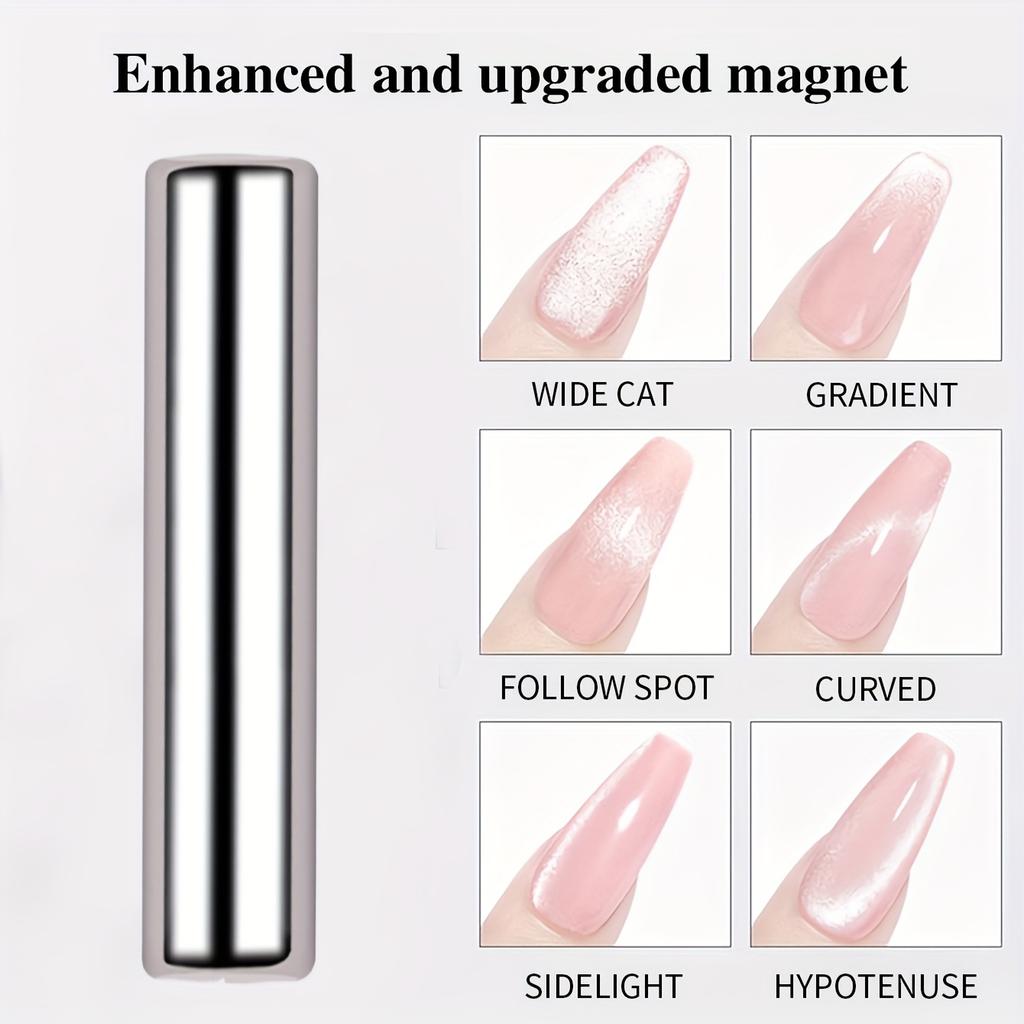 YIKOOLIN Cat Eye Gel Magnetic Pen round 2.5x0.5cm for 3D Gel Nail Polish Strong Stick Manicure Painting Tool